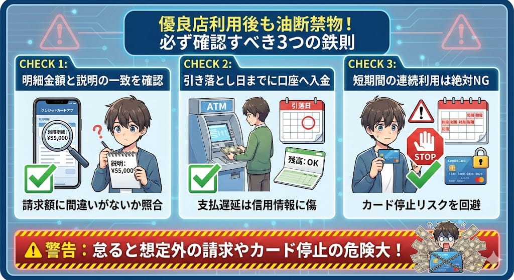 優良店を利用した後に必ず確認すべき3つのポイント